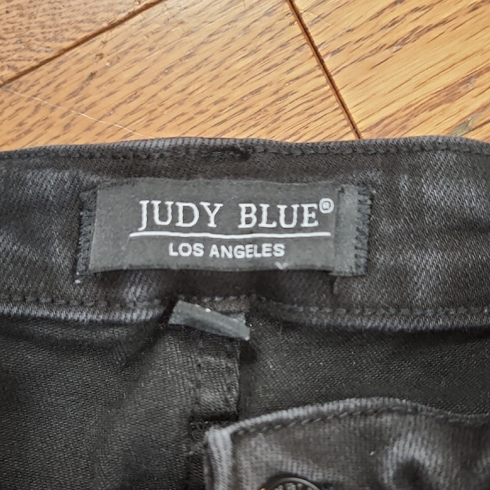 Judy Blue Black High-Rise Wide Leg Button-Fly Jeans - Picture 2 of 6